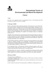 erd  International Society of Environmental and Rural Development Charter I Name