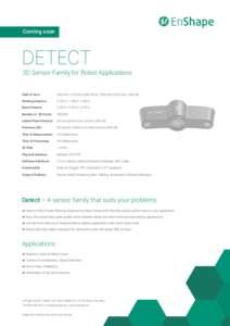 Coming soon  DETECT 3D Sensor Family for Robot Applications