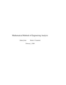 Mathematical Methods of Engineering Analysis Erhan C¸inlar Robert J. Vanderbei  February 2, 2000