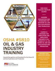 NEW OSHA TRAINING INSTITUTE COURSE HAZARDS RECOGNITION AND