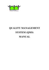 QUALITY MANAGEMENT SYSTEM (QMS) MANUAL Section QUALITY