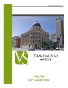 VITAL STATISTICS AGENCYANNUAL REPORT