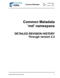 Common Metadata Revision History