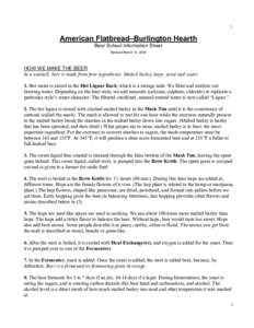 1  American Flatbread–Burlington Hearth Beer School Information Sheet Revised March 10, 2009