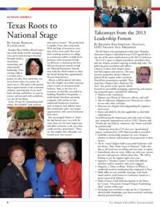 KEYNOTE ADDRESS:  Texas Roots to National Stage By Shara Bohach, (Cleveland)