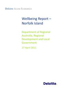 Wellbeing Report – Norfolk Island Department of Regional Australia, Regional Development and Local Government