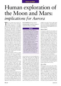 Human spaceflight  Human exploration of the Moon and Mars: implications for Aurora