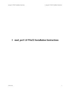 mod_perl 1.0 Win32 Installation Instructions