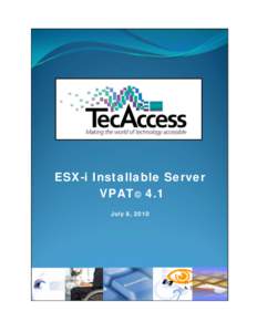ESX-i Installable Server 4.1 VPAT: VMware, Inc.