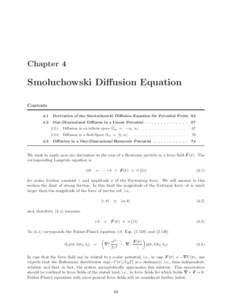 Chapter 4  Smoluchowski Diffusion Equation Contents 4.1