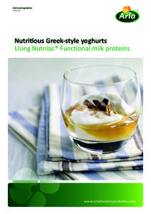 Arla Foods Ingredients Hand out Nutritious Greek-style yoghurts Using Nutrilac® Functional milk proteins