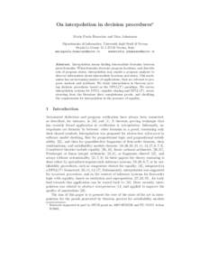 Automated theorem proving / Logic in computer science / Boolean algebra / Electronic design automation / Formal methods / Craig interpolation / Boolean satisfiability problem / Unit propagation / Resolution / Interpolation / Propositional calculus / Satisfiability modulo theories