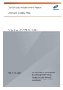 Draft Project Assessment Report Dromana Supply Area Project № UE-DZA-SRIT-D Report