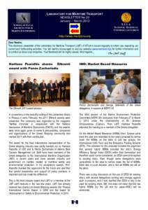 LABORATORY FOR MARITIME TRANSPORT NEWSLETTER No 20 January – March 2012 N.T.U.A. NATIONAL TECHNICAL UNIVERSITY OF ATHENS