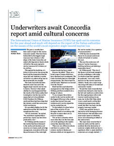 12  IUMI LOSSESS  Underwriters await Concordia