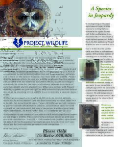 A Species in Jeopardy Spotted Owl  Dear Friend,