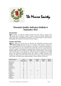 The Munro Society Mountain Quality Indicators Bulletin 6 September 2012 Introduction  T