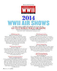 SPECIAL EVENTS SECTION  AMERICA IN WWII The War • The Home Front • The People