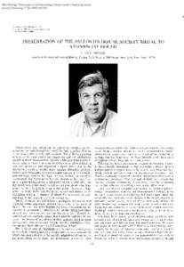Niles Eldredge, “Presentation of the Paleontological Society medal to Stephen Jay Gould Journal of Paleontology 77 (Jul 2003): . 