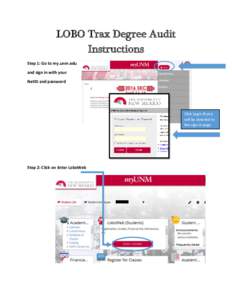 LOBO Trax Degree Audit Instructions Step 1: Go to my.unm.edu and sign in with your NetID and password