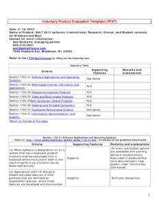 Section 508 Evaluation Template