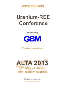 PROCEEDINGS  Uranium-REE Conference Sponsored by