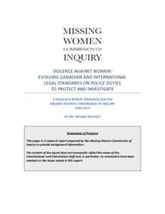 Evolving Canadian and International Legal Standards on Policing Obligations FINAL