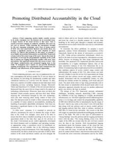 Promoting Distributed Accountability in the Cloud
