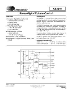 CS3310 Stereo Digital Volume Control Features z Complete  Description