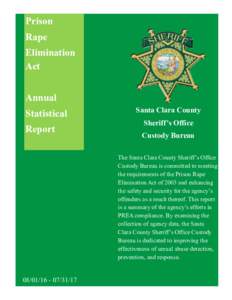 Prison Rape Elimination Act Annual Statistical