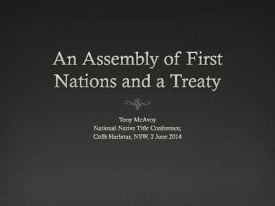 An Assembly of Nations and a Treaty