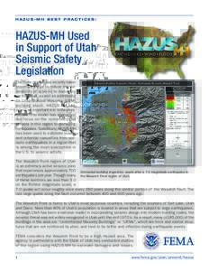 HAZUS-MH Used in Support of Utah Seismic Safety Legislation