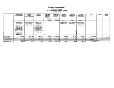 Stillwater Business Park   Financial Summary For the Period Ended December 31, 2009
