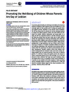FROM THE AMERICAN ACADEMY OF PEDIATRICS Organizational Principles to Guide and Deﬁne the Child Health Care System and/or Improve the Health of all Children POLICY STATEMENT