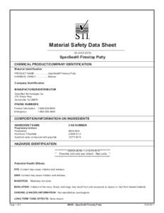 Material Safety Data Sheet  ____________________________________________________ 22-JULYSpecSeal® Firestop Putty