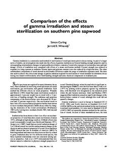 Comparison of the effects of gamma irradiation and steam sterilization on southern pine sapwood