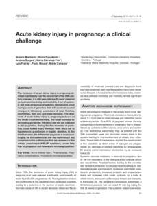 REVIEW  JNEPHROL 2012; [removed] ) : [removed]DOI: [removed]jn[removed]Acute kidney injury in pregnancy: a clinical