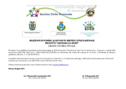 Provincia Regionale di Messina  Città di Taormina Provincia di Messina  Associazione di Solidarietà Familiare