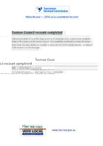 Tasman Council / Election recount