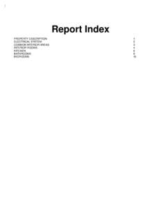 Report Index PROPERTY DESCRIPTION ELECTRICAL SYSTEM COMMON INTERIOR AREAS INTERIOR ROOMS KITCHEN