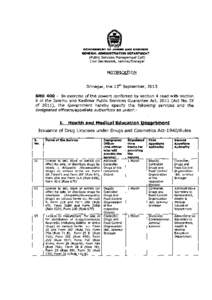 GENERAL ADMINISTRATION DEPARTMENT (Public Services Management Cell) Civil Secretariat, lammu/Srinagar NOTIFICATION
