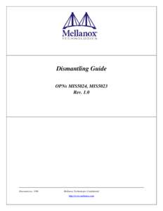 Dismantling Guide OPNs MIS5024, MIS5023 Rev. 1.0 Document no. 3396