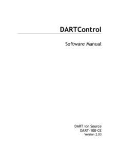 DARTControl Software Manual DART Ion Source DART-100-CE Version 2.03