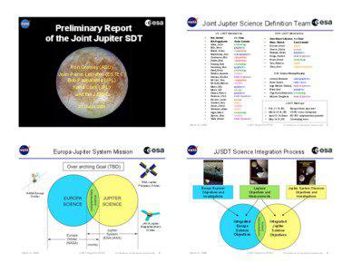 Joint Jupiter Science Definition Team  Preliminary Report