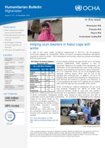Humanitarian Bulletin Afghanistan Issue 11 | 01 – 31 December 2012 In this issue Winterization P.2
