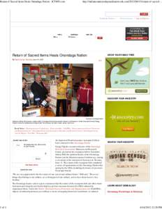 Return of Sacred Items Heals Onondaga Nation - ICTMN.com