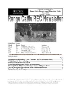 University of Florida, IFAS  Range Cattle Research and Education Center March 2004 Volume 7, Number 1
