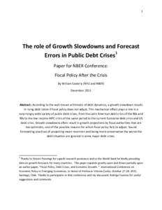 Fiscal Policy, Debt Crises, and Economic Growth