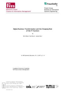 Digital Business Transformation and the Changing Role of the IT Function