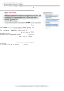 Environmental Research Letters  LETTER • OPEN ACCESS Designing better methane mitigation policies: the challenge of distributed small sources in the